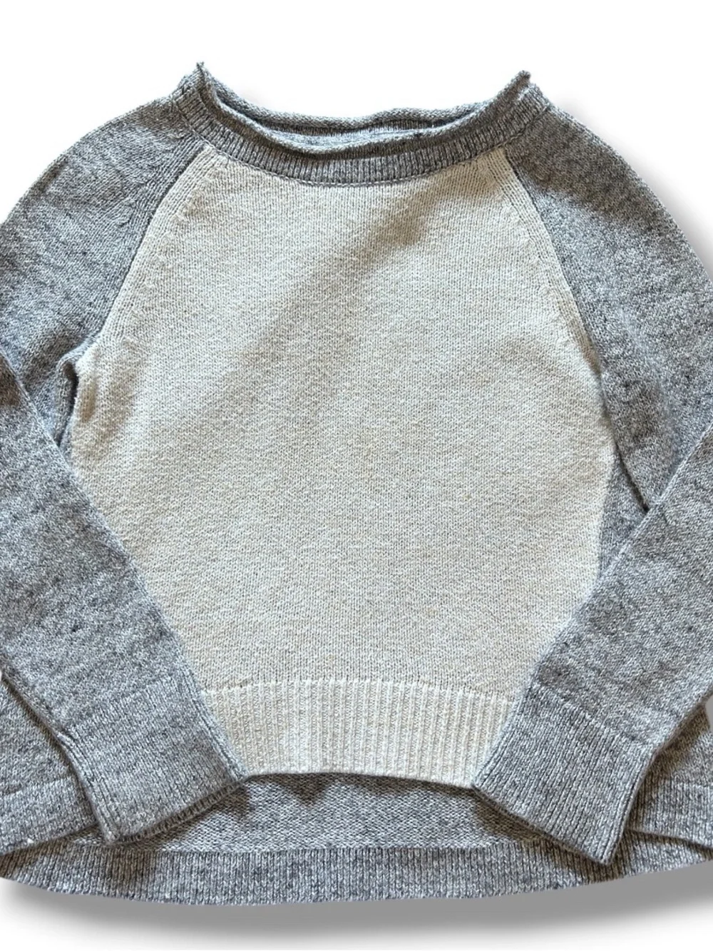 Gap Toddler Raglan Pullover Sweater - Light Gray & Heather Gray, 2T